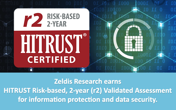Zeldis Research Associates Achieves HITRUST Risk-based, 2-year Certification to Further Mitigate Risk in Third-Party Privacy, Security, and Compliance
